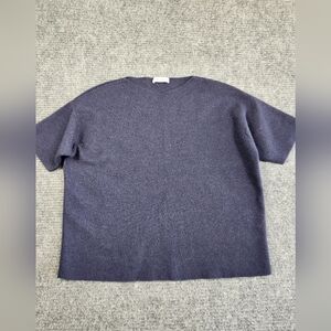 Mansur Gavriel Women Knit Short Sleeve 100% Wool Navy Made In  Italy Size Small